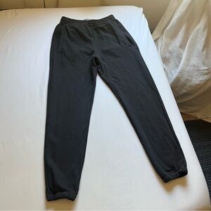 ERIC EMANUEL black cotton knit elastic waist jogger sweat pants